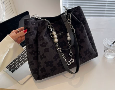 大容量包包女2022夏季新款潮高级感帆布单...