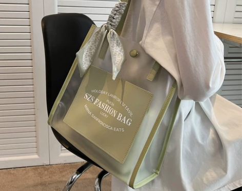 夏季通勤包包女2022新款潮流行果冻透明包...