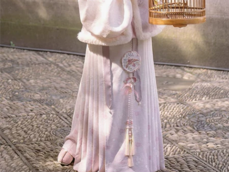 粉色汉服三件套 原相机拍摄穿一洗一 s码 ...