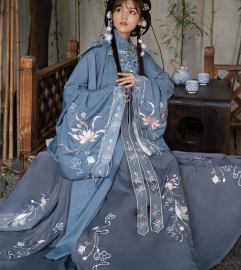 清梳家的西府幽兰明制汉服有云肩尺码S码穿二...
