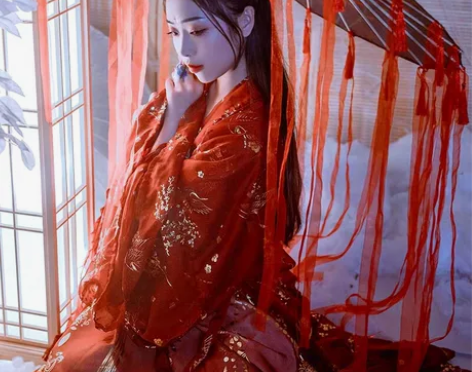 绝对正品！艺缕家的红色汉服特别棒，印花很闪...