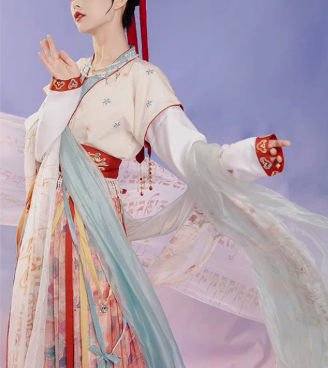七月夕走秀款 西藏 满绣唐背子印花齐腰褶裙...