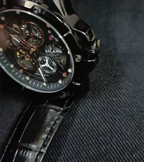 AILANG/艾浪 全自动机械男表背透镂空...