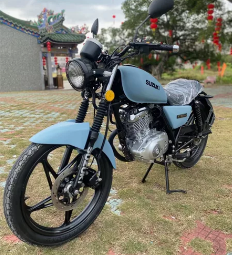 二手摩托车网红铃木复古太子150磨砂灰 九...