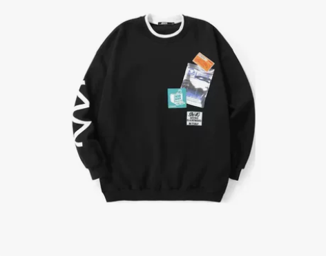 GENANX闪电潮牌套头卫衣男叠穿领口街头...