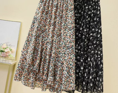 高腰遮胯显瘦A字裙2022夏季新款大码女装...