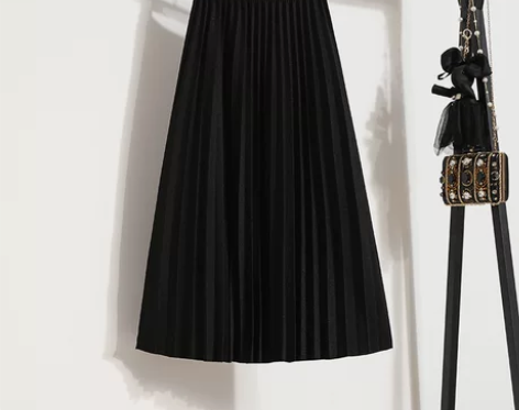 ?大码女装秋冬新款胖妹妹百搭气质显瘦百褶裙...