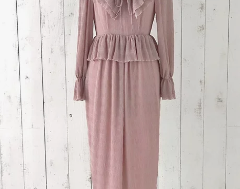 herlipto 标全 荷叶边交叉领系带雪...