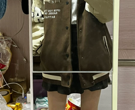 棕色百褶裙 学院风 绒面 软乎乎的 适合秋...