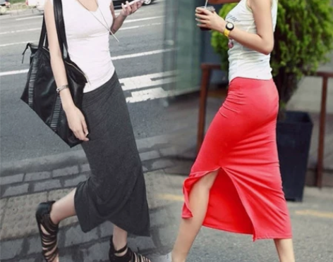 17夏季新款包臀半身裙中长裙修身薄款铅笔裙...