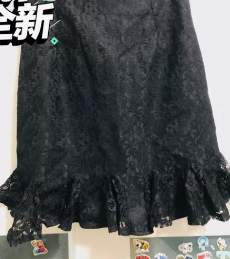 蕾丝木耳边短裙鱼尾裙 没穿过压箱底非常洋气...