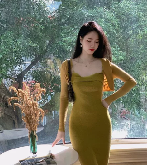 港风女神范针织裙，超显白，显身材只穿过两次...