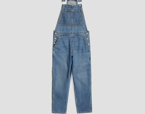 Gap女装纯棉修身背带牛仔裤夏季58983...