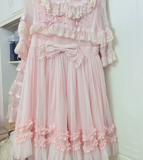 lolita裙 童话之森 粉色小星辰op ...