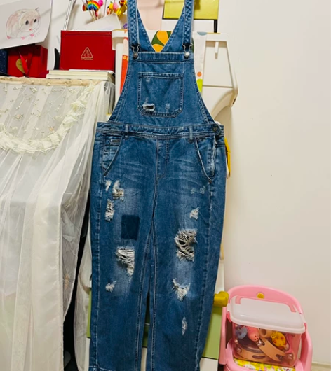 正品only背带牛仔裤，175码，无弹直筒...