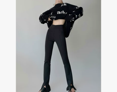 PAPERLLL 辛间黑色拉链开叉休闲铅笔...