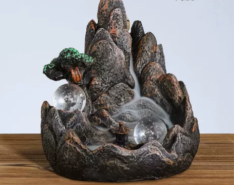 倒流香炉高山流水创意摆件檀香沉香大号茶道家...