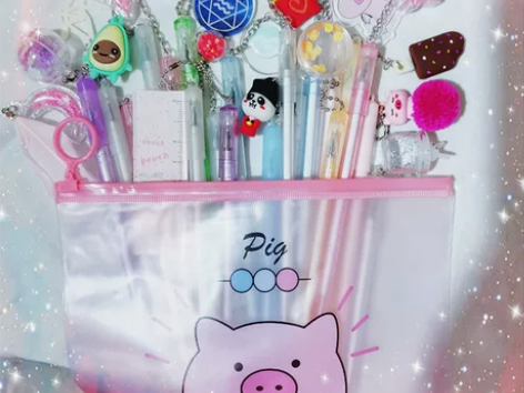 10支装20装可擦不可擦可爱少女心卡通吊坠创