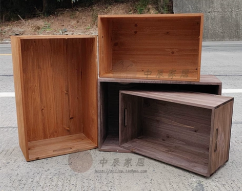 储物箱 箱子储物箱实木箱收纳箱水果筐装饰拍...