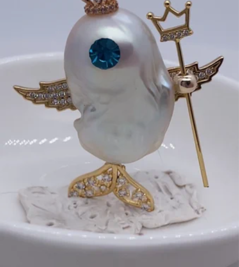 巴洛克珍珠人鱼小阿飘,自己做的 裸珠长28...