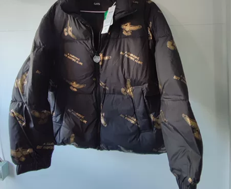 全新GXG男装冬季新品黑金变奏短款立领羽绒...