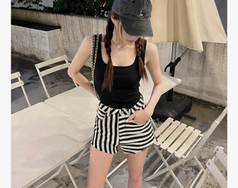 徐璐LUFF LOVE  黑白条纹不规则休...
