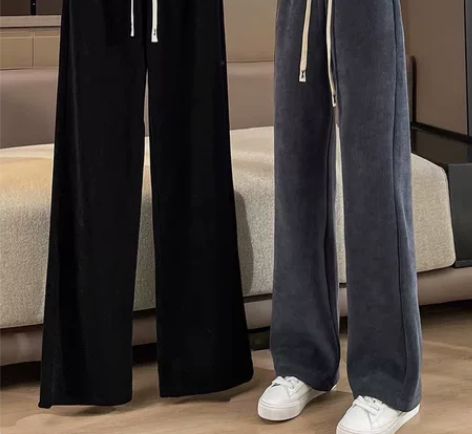 特价全新高腰雪尼尔加绒阔腿裤女 自留款非常...