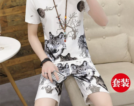 短裤五分裤夏季男短裤套装冰丝薄款大裤衩沙滩...