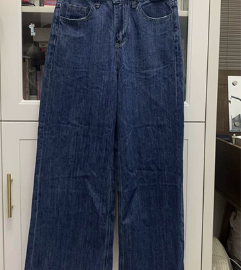 复古高腰阔腿牛仔裤 全新，28码，只是摆放...