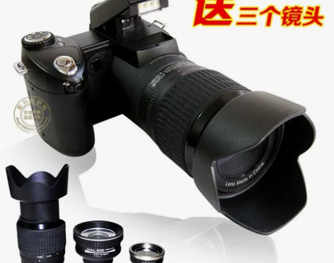 送三镜头高清长焦数码照相机家用旅游学生摄像...