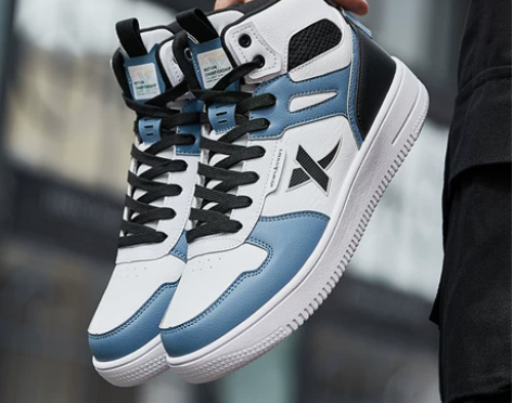 特步男鞋高帮板鞋2022冬季新款空军一号a...