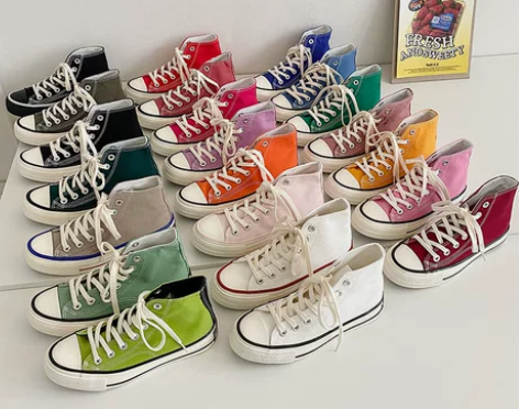 经典白色帆布鞋女小白鞋球鞋黑色板鞋学生韩版...