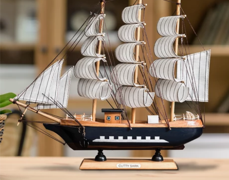 【特卖节价】创意帆船模型一帆风顺家居客厅装...