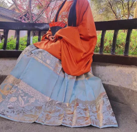 绝版汉服兰若庭 兰若庭望水云鹤蓝马面和如约...