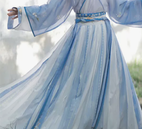 晋制汉服女原创中国风交领齐腰褶裙魏晋风古装...