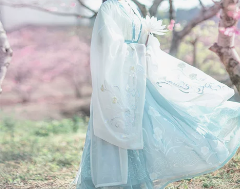 ?如梦霓裳汉服女装花神系列大袖衫水仙刺绣花...