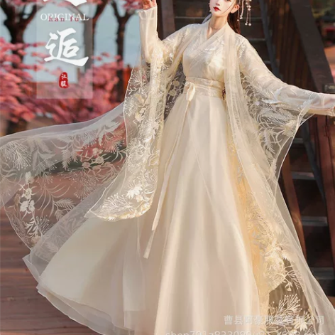 原创汉服女新款晋制改良汉服女成人古装夏蕾丝...