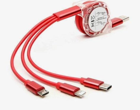 可伸缩一拖三数据线 可伸缩1拖3充电线  ...