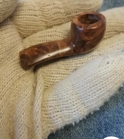 麻梨疙瘩烟斗 实木一体随型烟斗，铁锈黄，火...