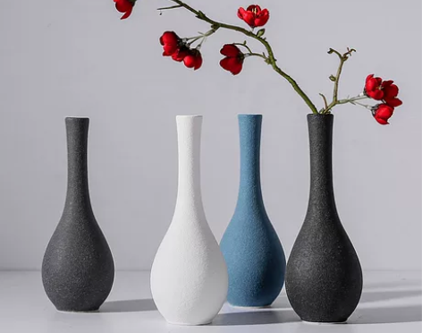 欧式磨砂陶瓷花瓶摆件小清新家居饰品餐桌客厅...