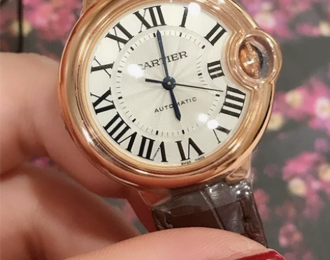 二手 卡地亚蓝气球机械女表18k玫瑰金 C...