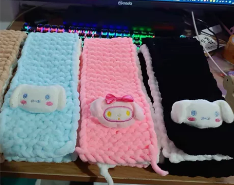 【不打烊】纯手工代织围巾小熊围巾成品28元...