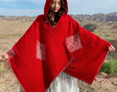 青海湖沙漠旅游大披肩女围巾两用防晒保暖茶卡...