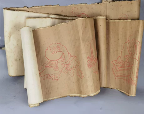 手绘十八罗汉画卷 中国书画卷轴作品 长：4...