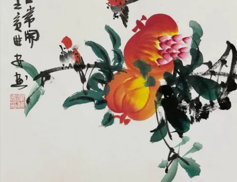 笑口常开图 叶进安：孝感人，岭南画派著名画...