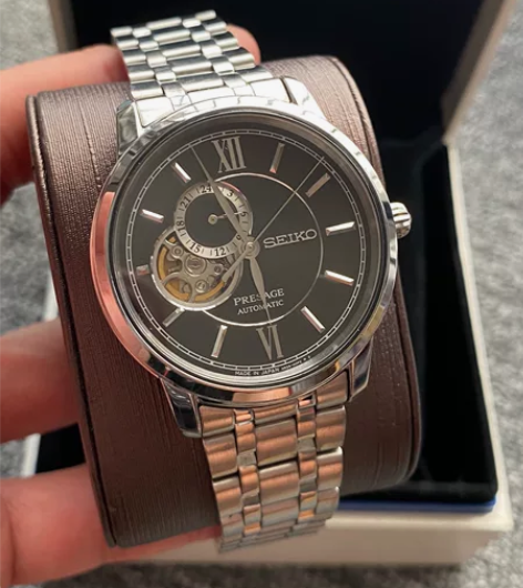 精工机械表镂空款男款机械表 手表品相9成新...