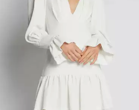 2019夏秋新款 超仙的法式收腰深v复古荷...