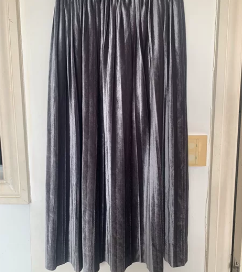 韩国灯芯绒灰色百褶裙长裙超显瘦 质量超好 ...
