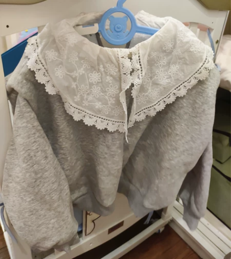 宝宝花边领加绒卫衣 全新，100码，50元...