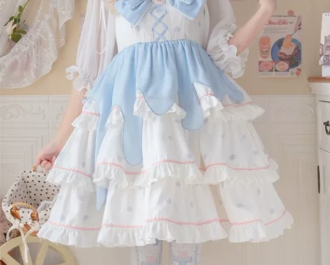 出）白桃慕斯 lolita裙原创正版日常可...